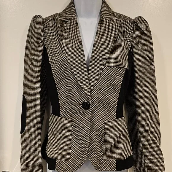 DVF 'Theobald' Blazer-Jacket, Houndstooth Print, Size 6 - Picture 5 of 13